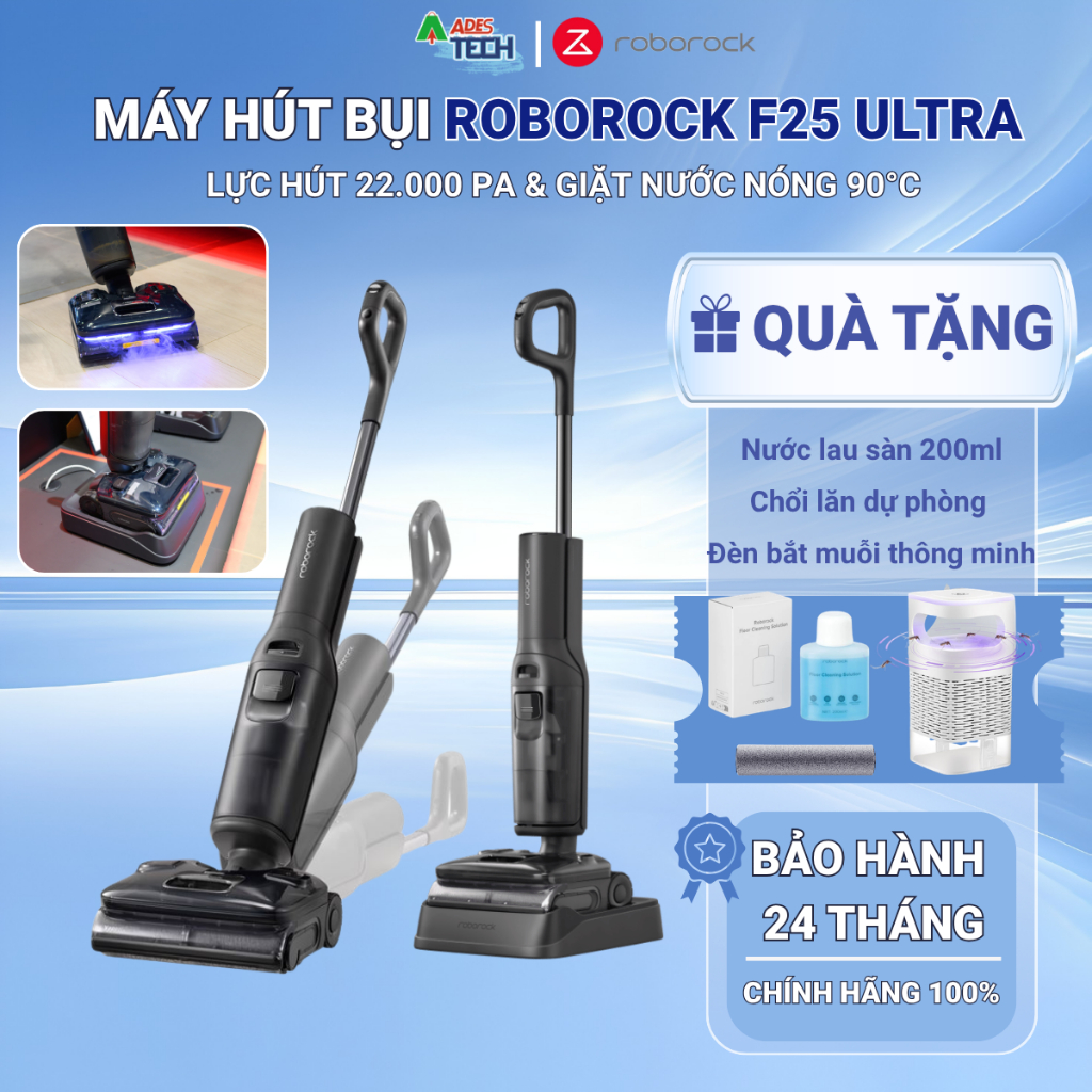 [Quà tặng] Roborock F25 Ultra Máy Hút Bụi Lau Nhà Hơi Nước Nóng, Lực Hút 22.000Pa✔️BH 24 Tháng✔️Chính Hãng