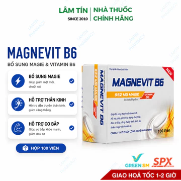 Viên Uống Magie B6 Hulipha Giảm Căng Thẳng, Ngủ Ngon & Ngừa Chuột Rút (H100 Viên)