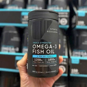 🐋🐬 [HSD 03/2029] Dầu cá Sports Research Triple Strength Omega-3 Fish Oil 1250mg 150 viên từ MỸ 🐋🐬