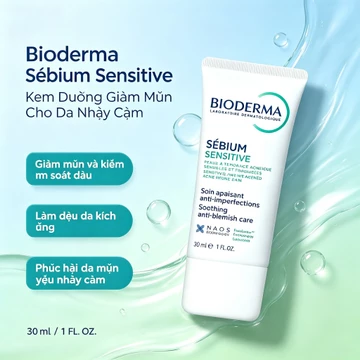 Kem Làm Se Khít Lỗ Chân Lông Và Giảm Dầu Cho Da Nhờn Bioderma Sebium Pore Refiner 30ml / Bioderma Sebium Sensitive 30 ml