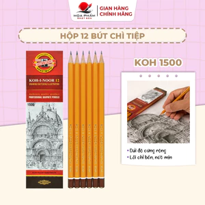 Hộp 12 bút chì gỗ KOH-I-NOOR 1500 chính hãng dùng vẽ mỹ thuật viết học tập
