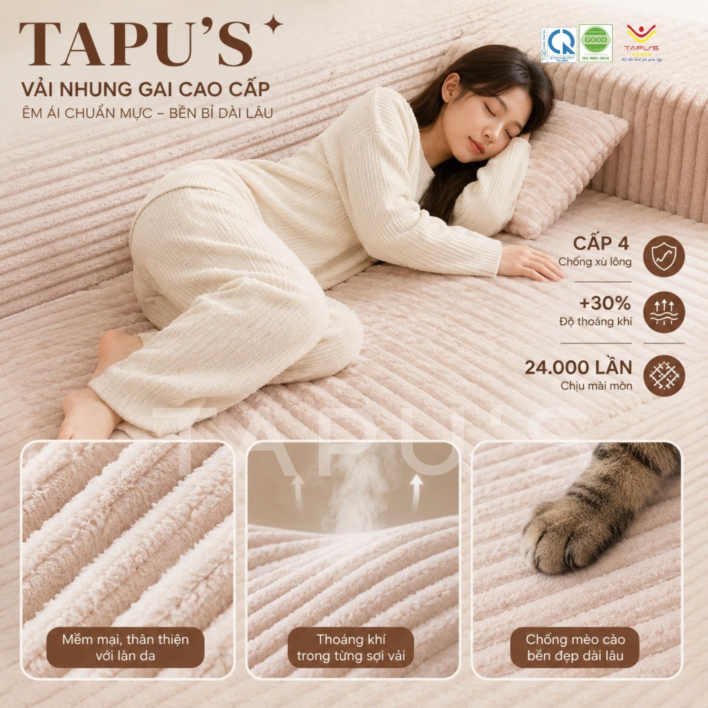 Sofa Giường Đa Năng Tapu's - Sofa Hút Chân Không Gấp Gọn 2 Trong 1 Cao Cấp ( Tặng Kèm 4 Gối) | BigBuy360 - bigbuy360.vn