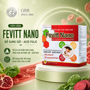 Viên uống bổ sung sắt Fevitt Nano bổ máu, cải thiện tình trạng thiếu máu - Hộp 100 viên
