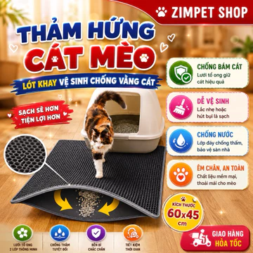 Thảm hứng cát cho mèo size 45x60cm - Chống bắn cát, dễ vệ sinh - Dùng lót khay vệ sinh mèo