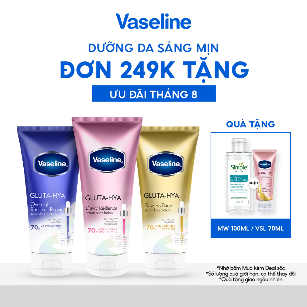 Serum Vaseline Gluta-Hya Dưỡng Da Sáng Mịn Sau 5 Ngày 300ML (bao bì tùy đợt nhập hàng)