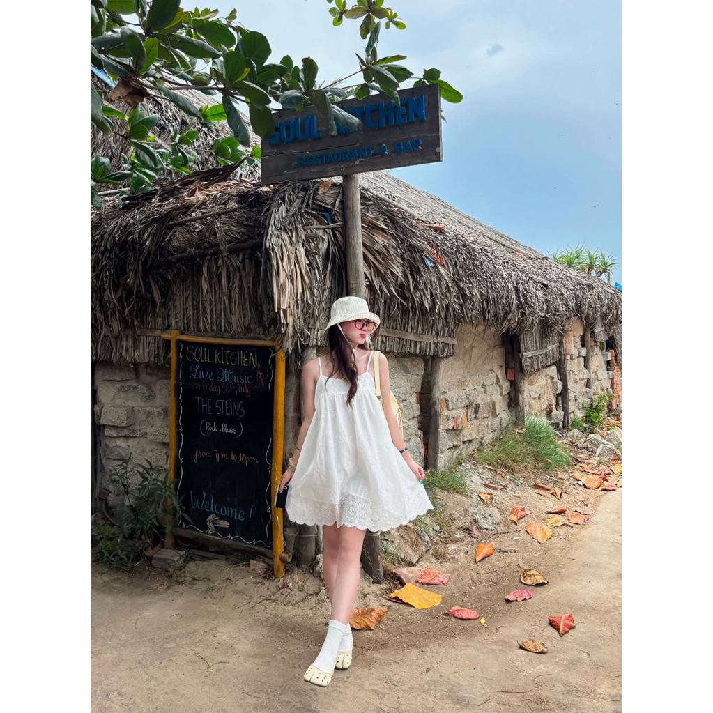 [Hàng Loại 1] Váy 2 dây babydoll chất thô boil ren xô thêu hoa Nari Dress - S3718 | BigBuy360 - bigbuy360.vn