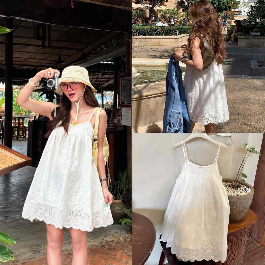 [Hàng Loại 1] Váy 2 dây babydoll chất thô boil ren xô thêu hoa Nari Dress - S3718 | BigBuy360 - bigbuy360.vn