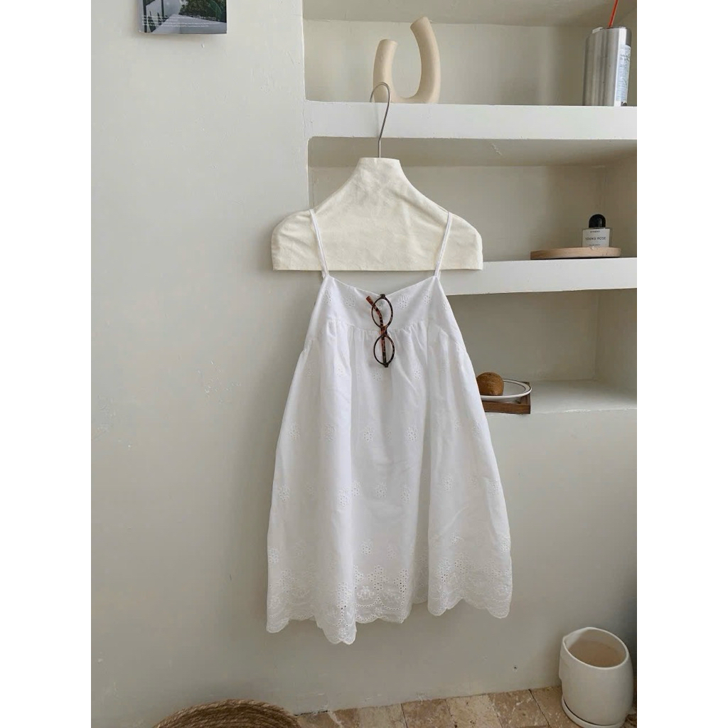 [Hàng Loại 1] Váy 2 dây babydoll chất thô boil ren xô thêu hoa Nari Dress - S3718 | BigBuy360 - bigbuy360.vn