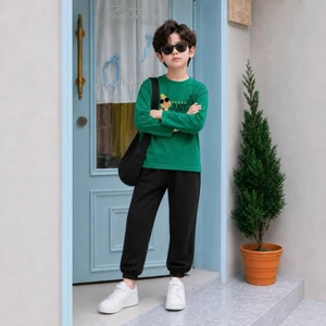 Bộ thu đông bé trai in Just Cool- Bộ quần áo dài tay cho bé trai cân nặng từ 15-43kg - Loza Kids BW722
