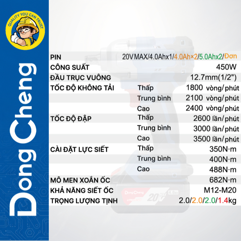 Máy Bắt Ốc Dùng Pin DongCheng DCPB488 Động Cơ Không Chổi Than Chính Hãng | BigBuy360 - bigbuy360.vn