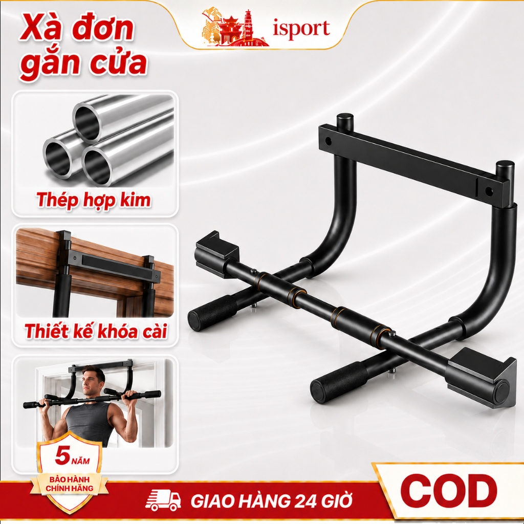 Xà đơn xà kép treo tường,Không cần khoan tường,Chịu tải 200kg,Đa năng,Tiện lợi,Tập thể dục tại nhà