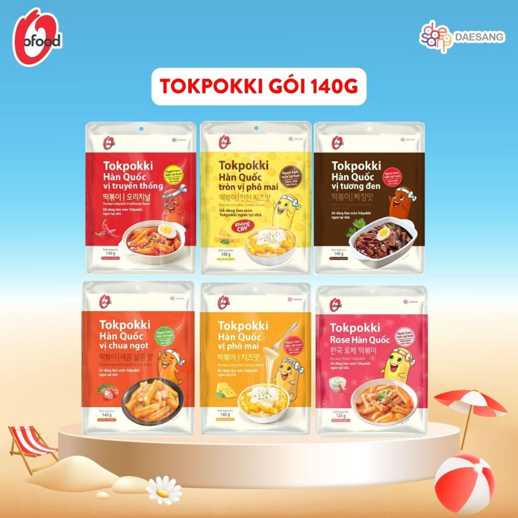 [O’FOOD VN] –  TOKBOKKI 140G – TOKPOKKI HÀN QUỐC, NHIỀU VỊ, ĂN LIỀN TIỆN LỢI