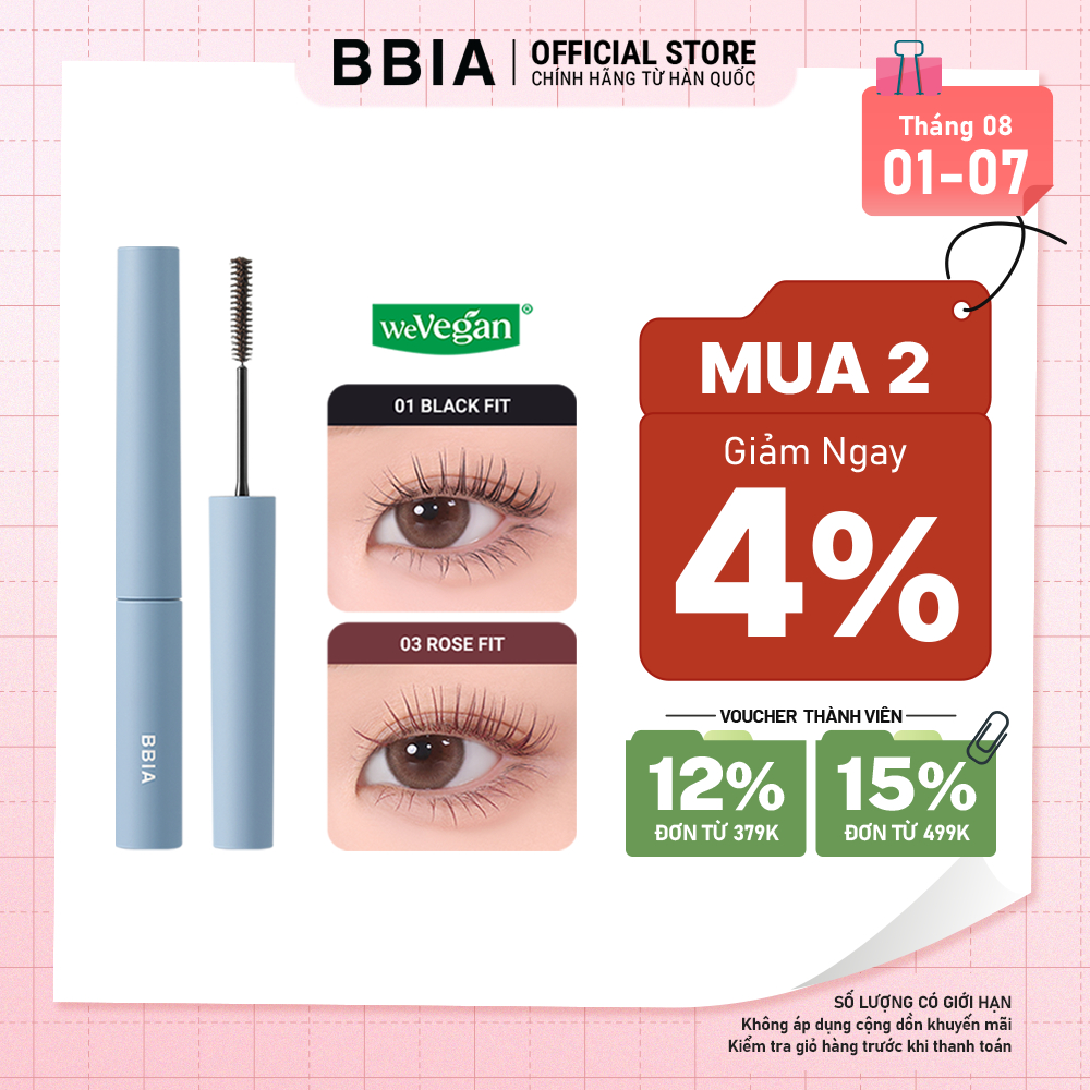 Mascara tơi mi, không lem trôi BBIA Never Die Mascara Slim 3ml