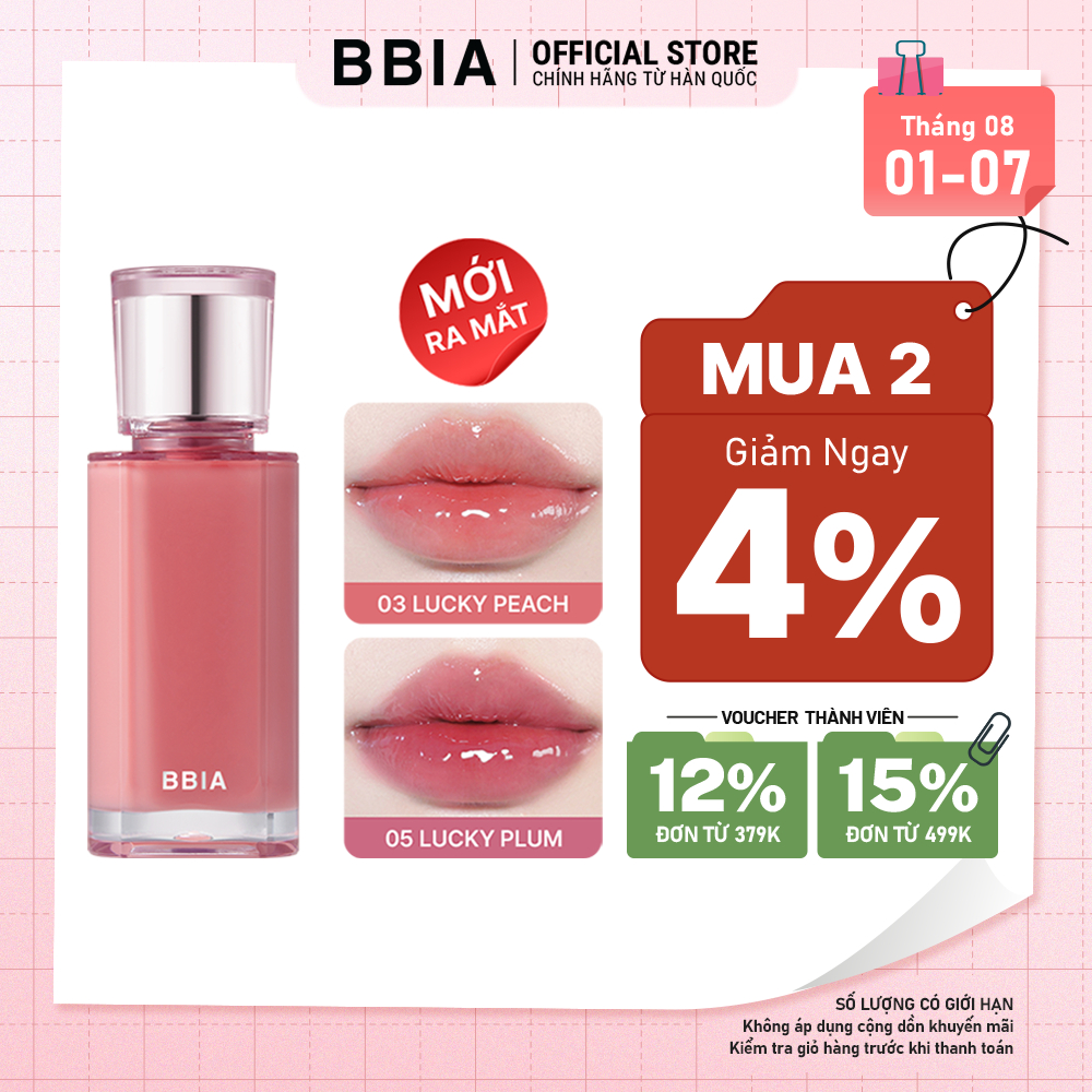 Son tint bóng môi căng mọng tự nhiên BBIA Lucky Shine Tint 4.5g