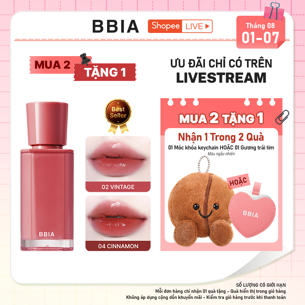 Son tint bóng căng mọng, trong trẻo BBIA Glow Tint