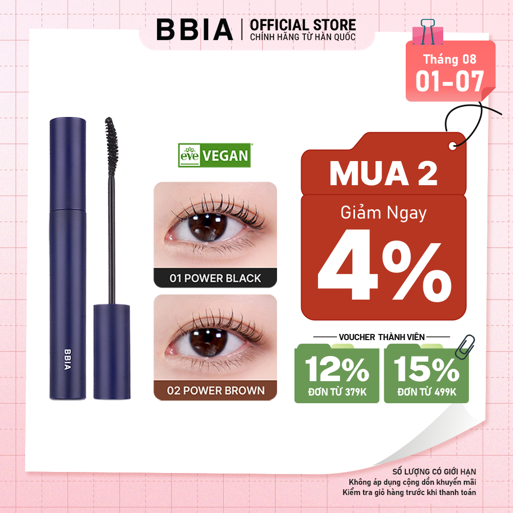 Mascara dày mi, chống lem BBIA Never Die Mascara 7g