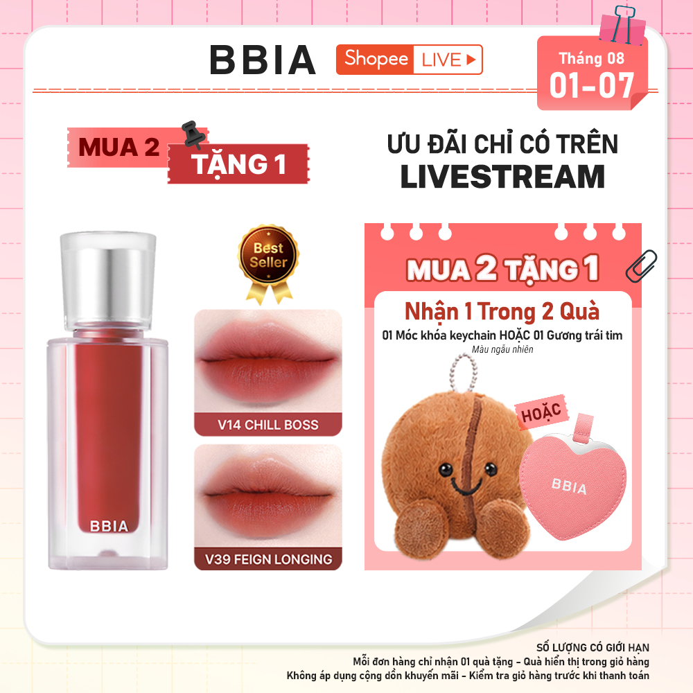 Son kem nhung thuần chay, nhẹ môi BBIA Last Velvet Tint V Edition 5g