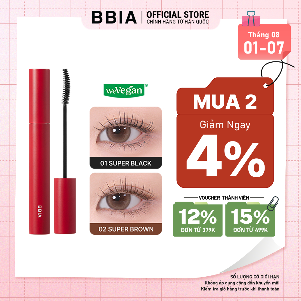 <HSD 04.2027> Mascara làm dài và dày mi, không trôi BBIA Never Die Mascara Extreme 7g