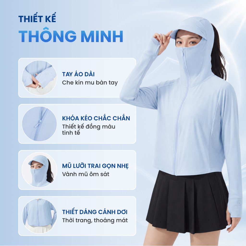 Áo Khoác Chống Nắng Chống Tia UV Nữ Sunstop Ice Form Babydoll Chất Su Lạnh Thoáng Mát 40005331 - TOKYOLIFE | BigBuy360 - bigbuy360.vn