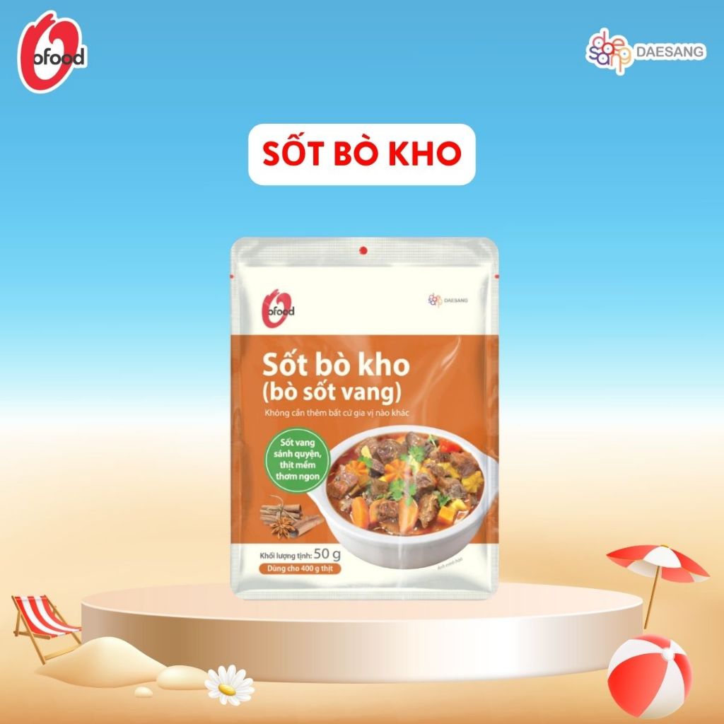 Sốt bò kho, bò sốt vang O’food gói 50g