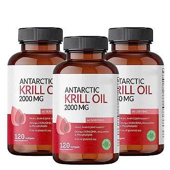 Dầu nhuyễn thể Antarctic Krill Oil 2000mg hộp 120 viên hàng công ty nhập khẩu nội địa Trung