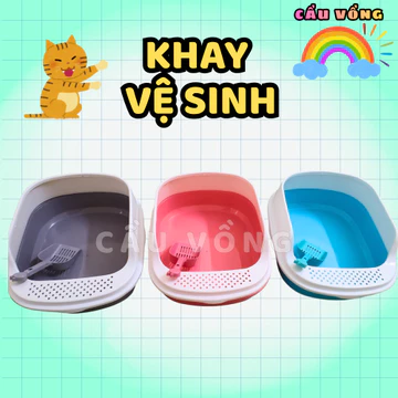 Khay vệ sinh cho mèo thành cao bằng nhựa PP - Thau cát chậu cát vệ sinh cho mèo