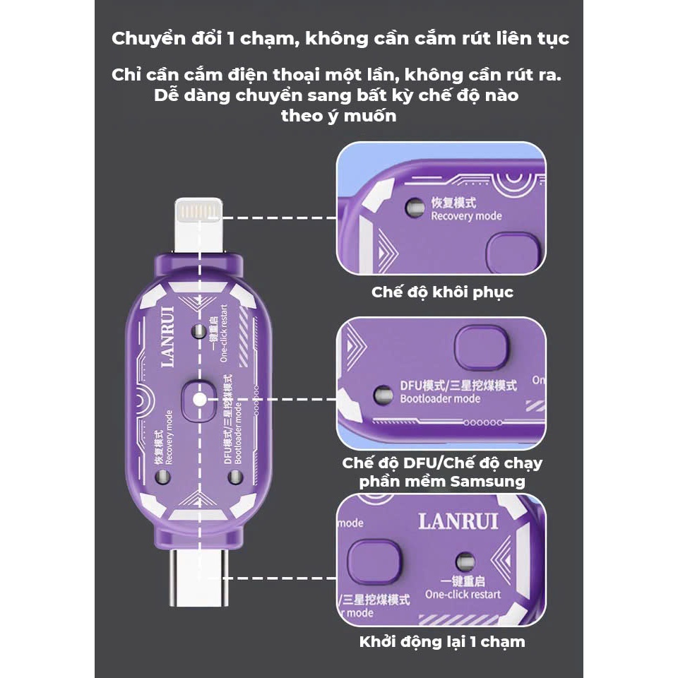 Cáp DFU & Recovery Lanrui V587 hỗ trợ iP-SS, chạy phần mềm | BigBuy360 - bigbuy360.vn