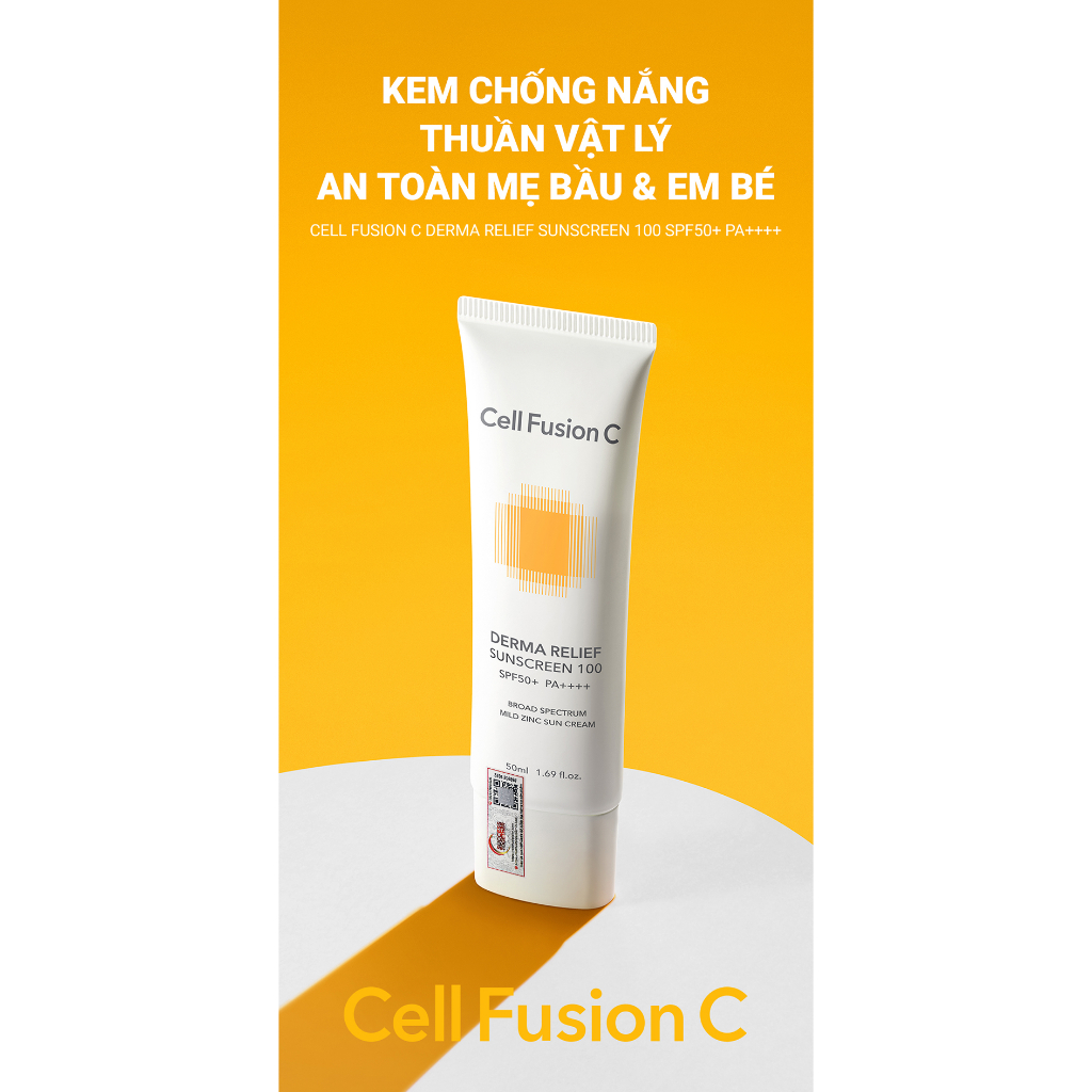 Kem Chống Nắng Vật Lý Cell Fusion C Derma Relief Sunscreen 100 SPF 50+ PA++++