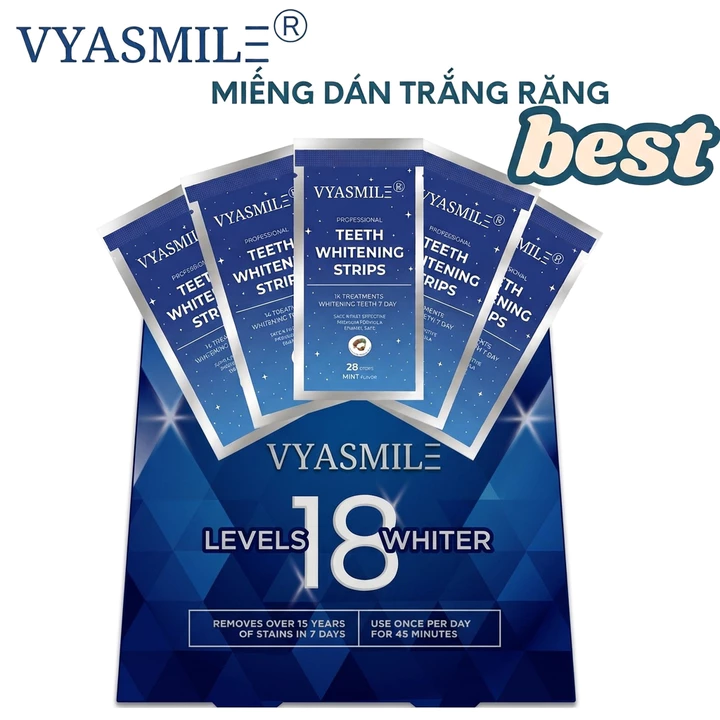 Miếng dán trắng răng trắng nhanh không gây ê buốt phù hợp với mọi men răng