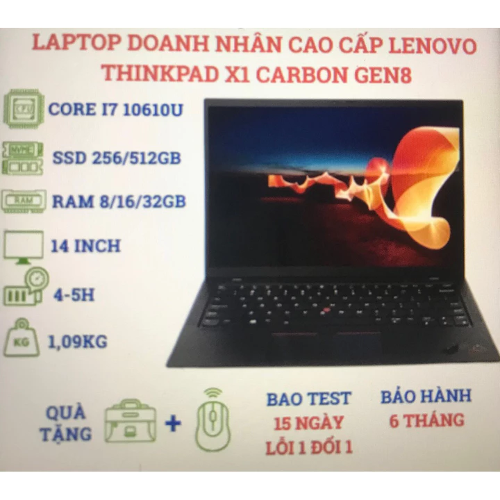 Laptop Lenovo Thinkpad X1 carbon Gen8 cao cấp doanh nhân, Bác Sĩ chuyên khoa tin dùng