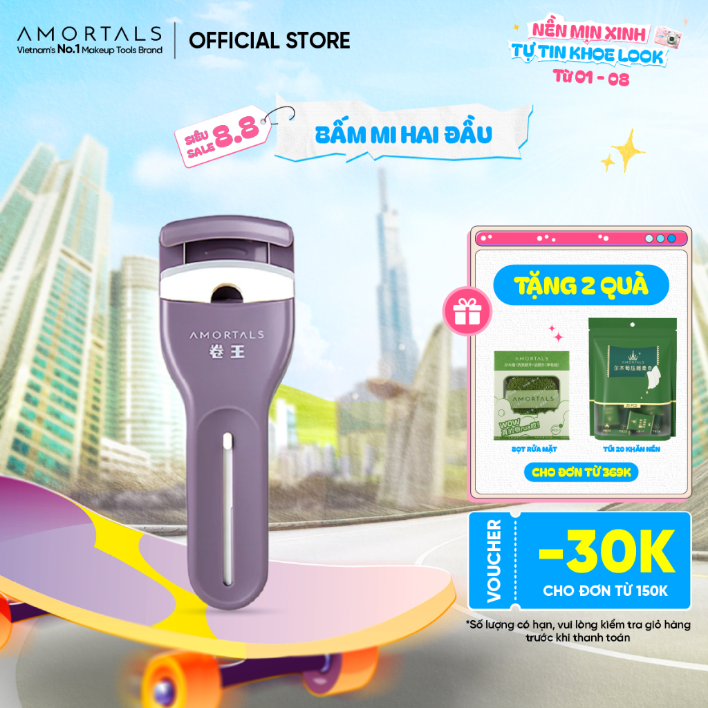 Bấm Mi Hai Đầu Amortals Juanwang Kẹp Mi Cong Tự Nhiên Nhỏ Gọn Cao Cấp