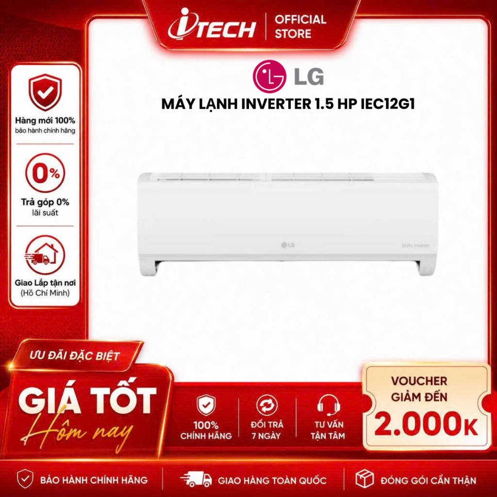 IEC12G1 - Máy lạnh LG IEC12G1 Inverter 1.5HP - Hàng chính hãng