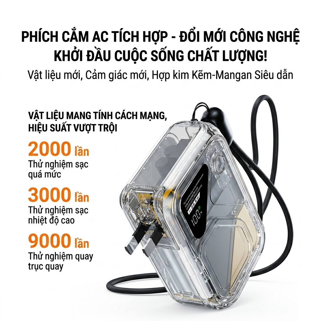 Pin Sạc Dự Phòng 20000mAh công suất 22.5W Sạc Không Dây Từ Tính