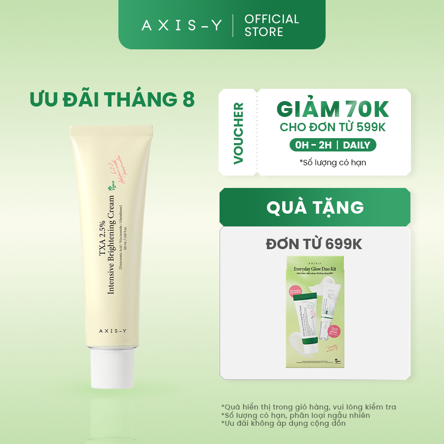 Kem dưỡng sáng da chuyên sâu AXIS-Y TXA 2.5% Intensive Brightening Cream 50ml