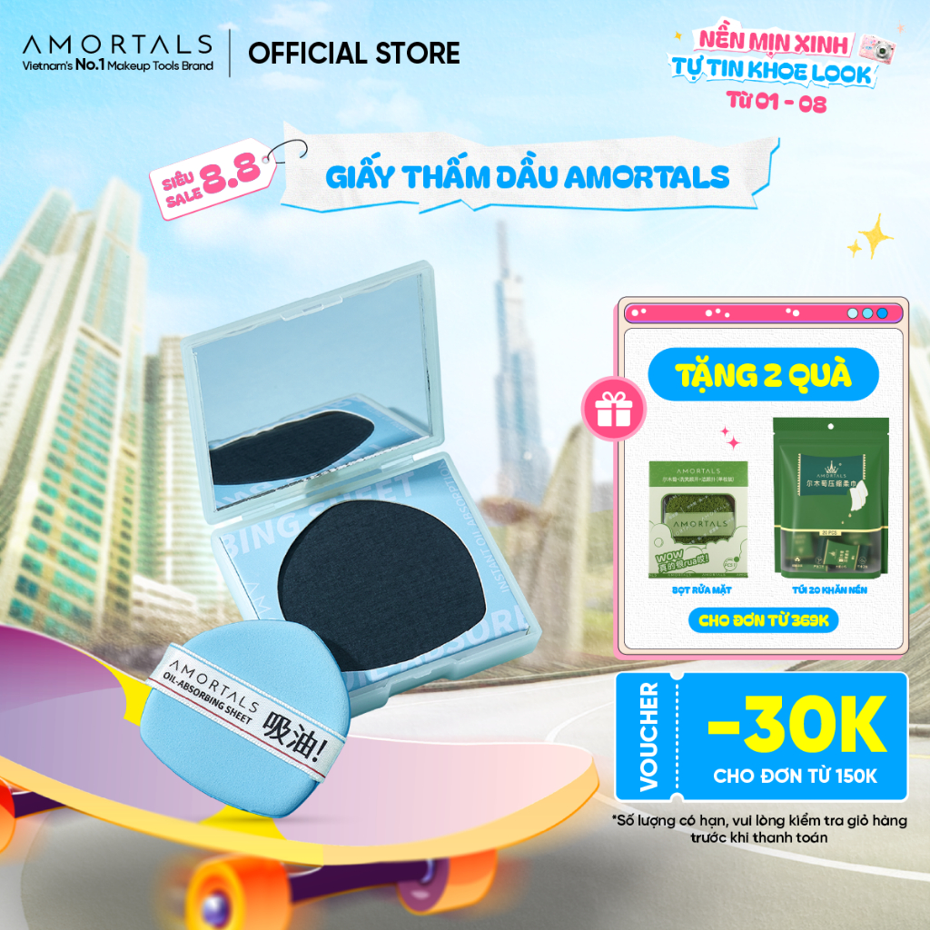 Giấy Thấm Dầu Dạng Bông Mút Amortals, Thấm Hút Dầu Thừa Nhanh Chóng, Không Lo Trôi Nền, Thiết Kế Dễ Dùng