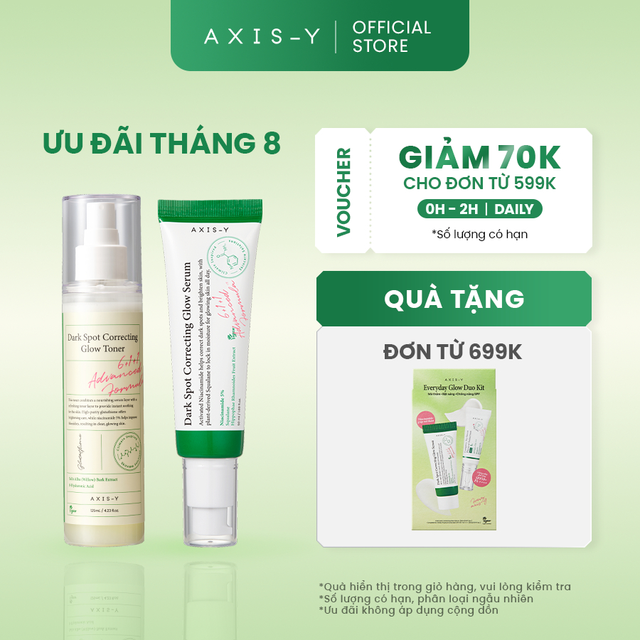 Combo Dưỡng Sáng Mờ Thâm AXIS-Y Serum & Toner | Dark Spot Serum & Toner 50ml & 125ml