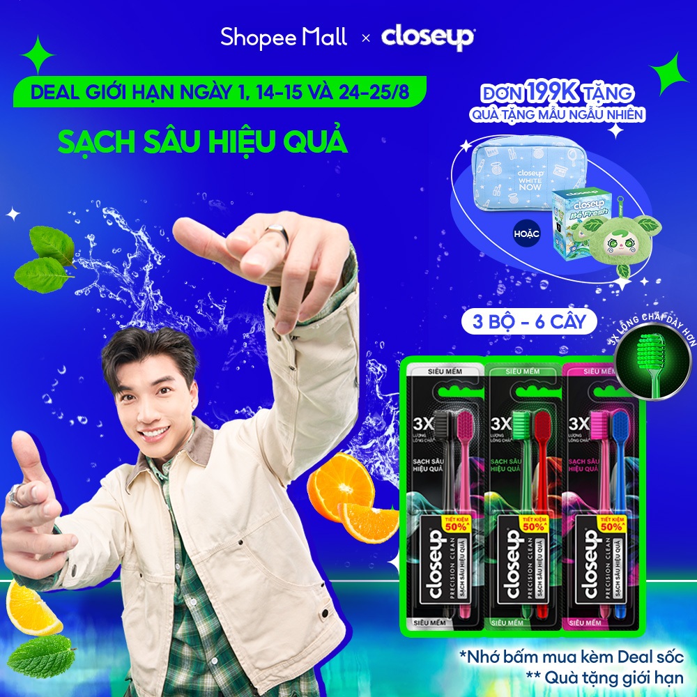 Bộ 6 Bàn chải Closeup Precision Clean Sạch Sâu