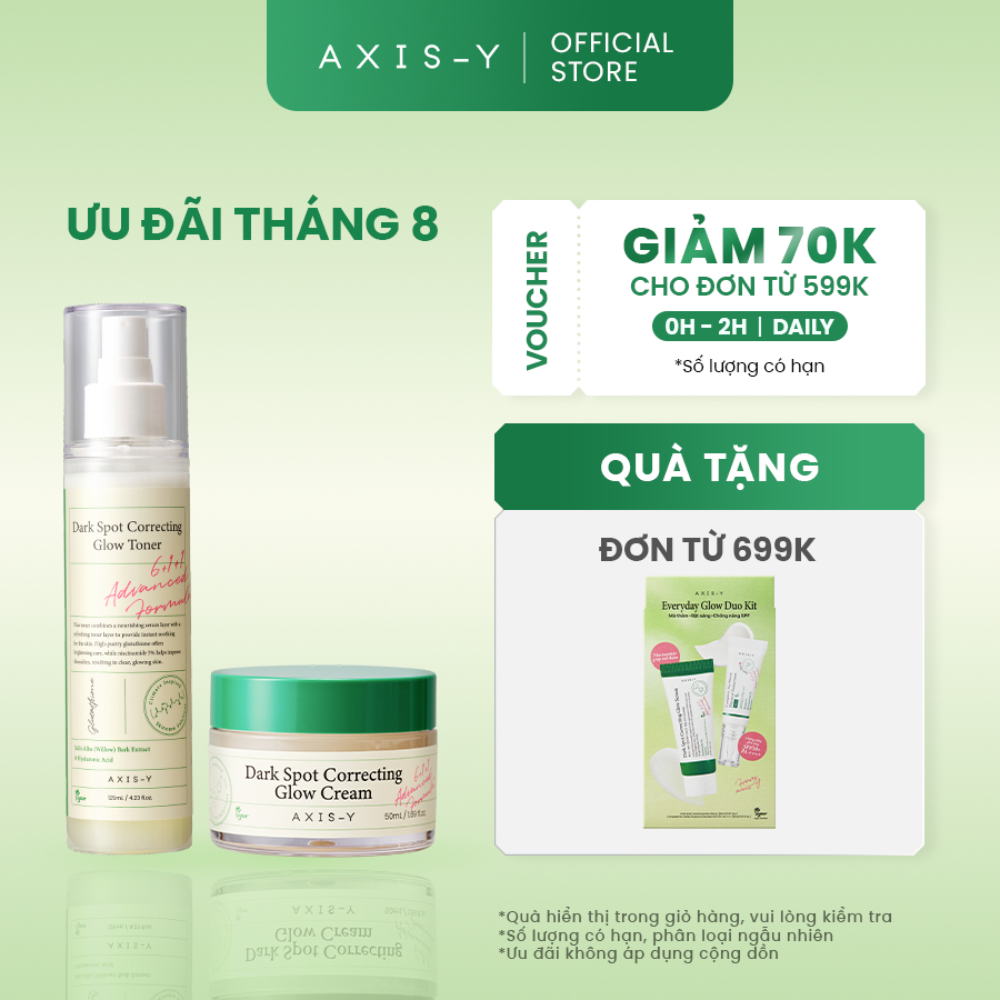 Combo Dưỡng Sáng Mờ Thâm AXIS-Y Kem dưỡng & Toner | Dark Spot Cream & Toner 50ml & 125ml