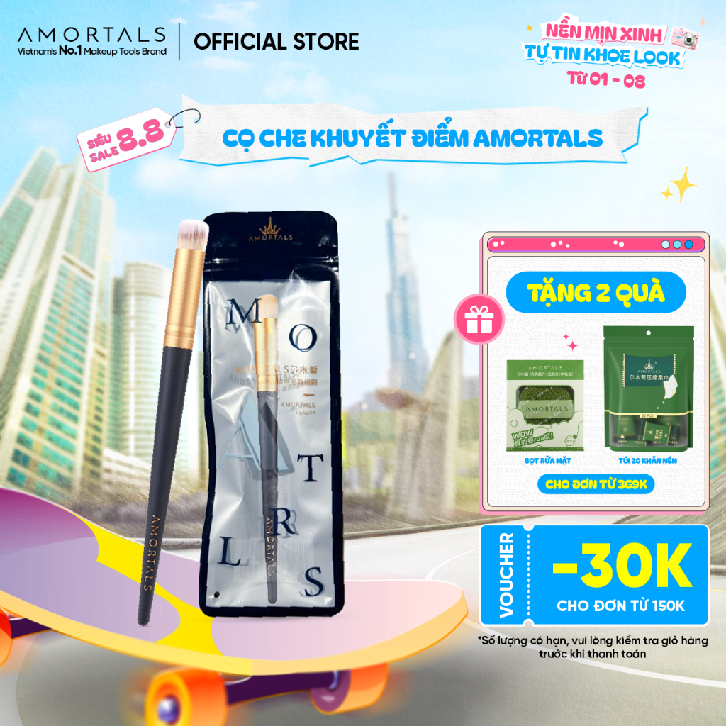 Cọ Che Khuyết Điểm Amortals Che Khuyết Điểm 290 Đầu Tròn Mềm Mịn Che Phủ Tốt