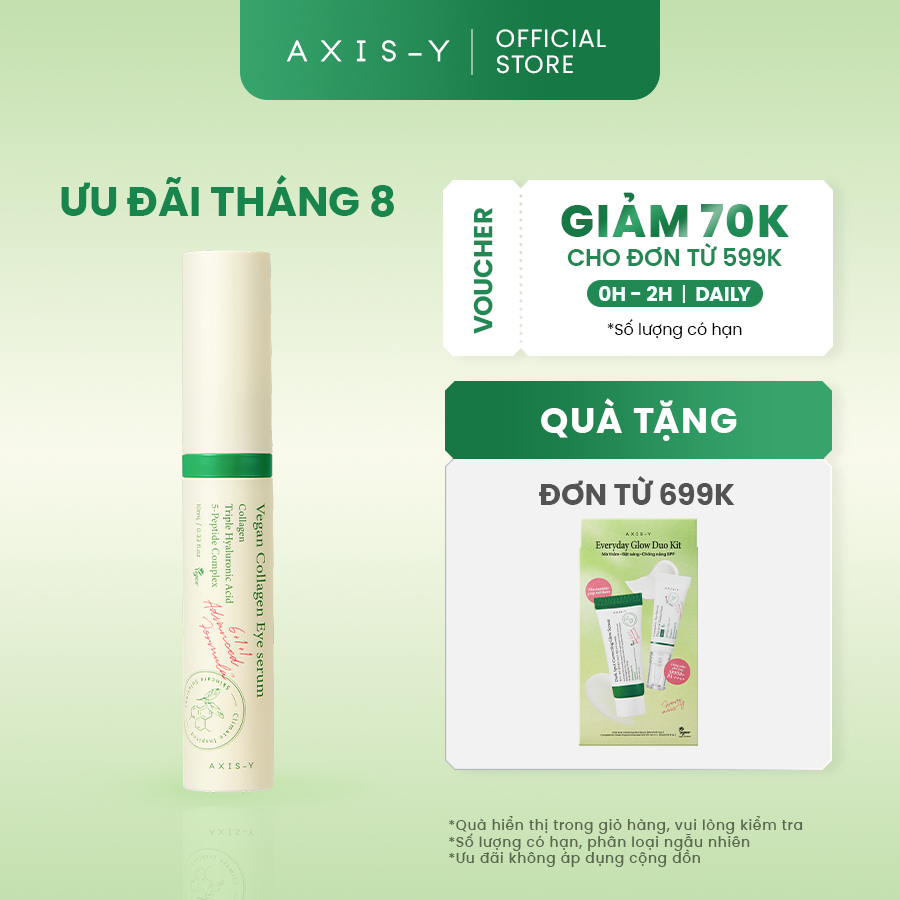 AXIS-Y Serum Mắt Giảm Thâm - Dưỡng Săn Vùng Da Mắt chứa 5-Peptides & Collagen | Vegan Collagen Eye Serum 10ml