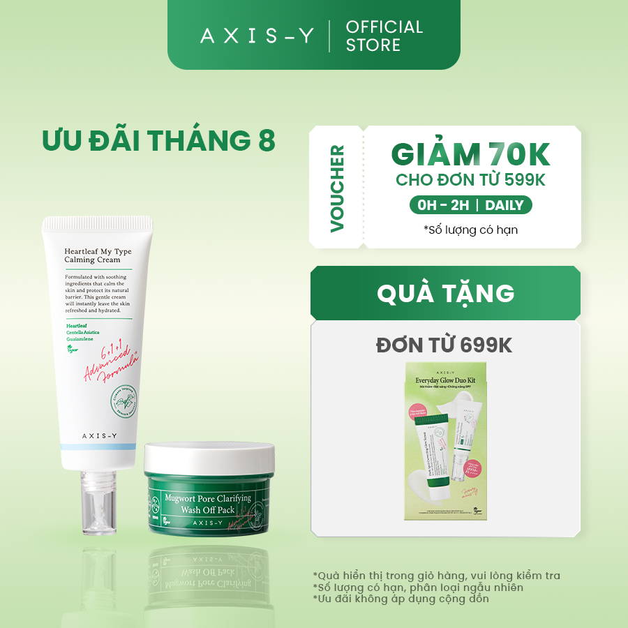Combo Hỗ Trợ Làm Sạch Lỗ Chân Lông và Giảm Viêm - Mặt Nạ Đất Sét Ngải Cứu & Kem Dưỡng Dịu Da Chiết Xuất Diếp Cá