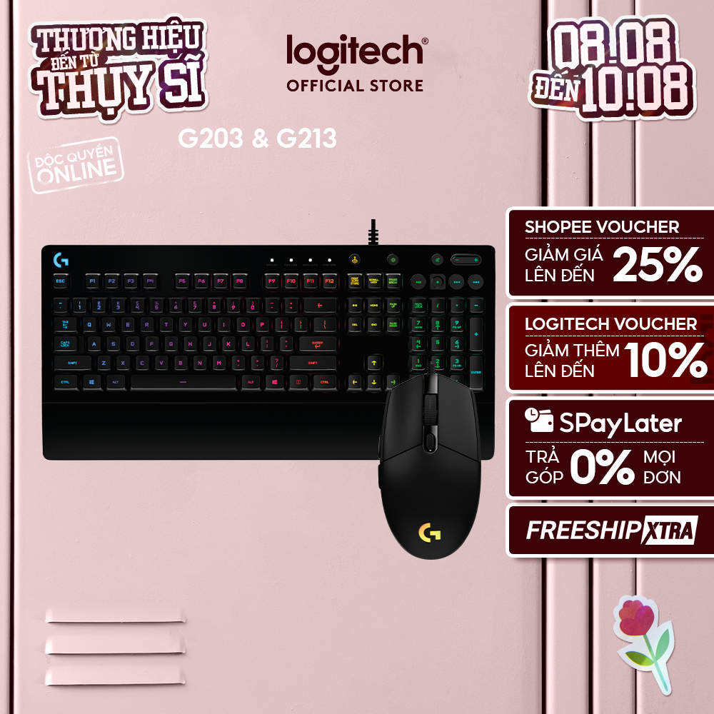 Combo Logitech G213 và G203