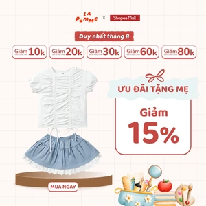 Bộ váy áo cộc tay La Pomme bèo nhún bồng bềnh - Sợi Jacquard Cotton mềm mại, thoáng khí – Bé gái - 9M - 5Y