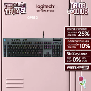 Bàn phím cơ Gaming có dây Lowprofile Logitech G G915 X Fullsize, Mũ phím PBT, nút lập trình, RGB