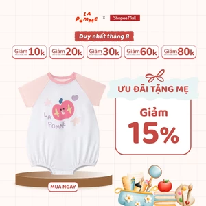 Body cộc tay La Pomme dáng bồng bé táo điệu đà - Sợi Natural Cotton thoáng mát – Bé gái - 3M - 12M