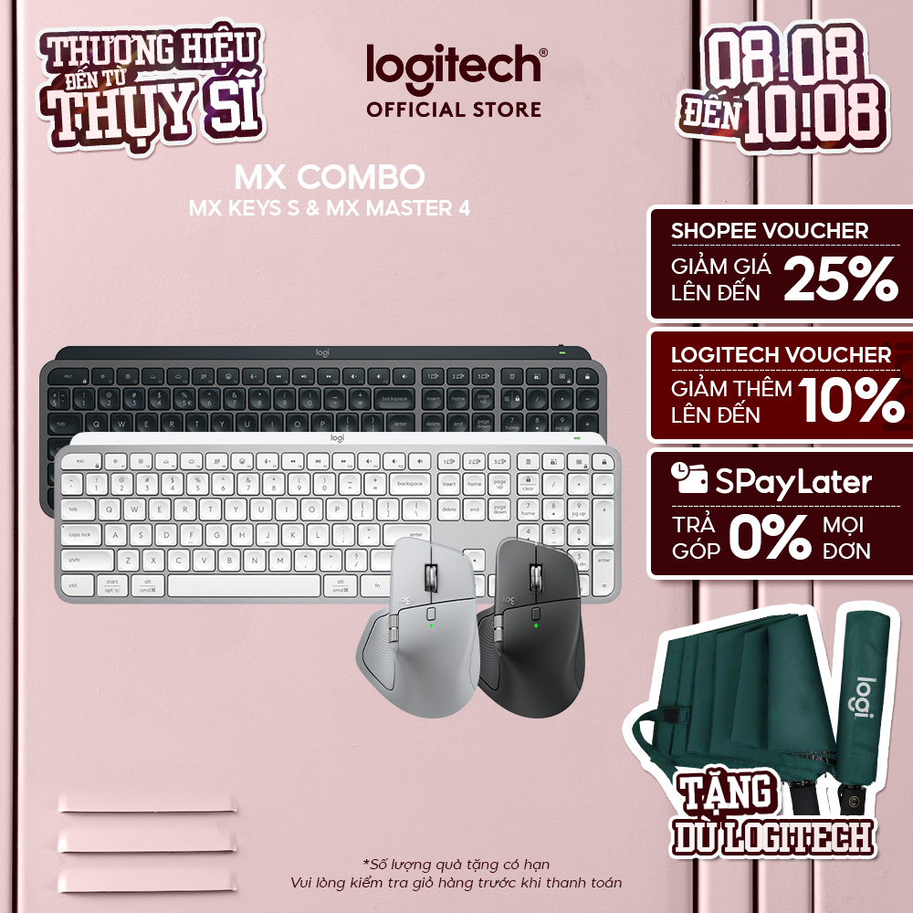 Combo bàn phím Logitech MX Keys S và chuột MX Master 4