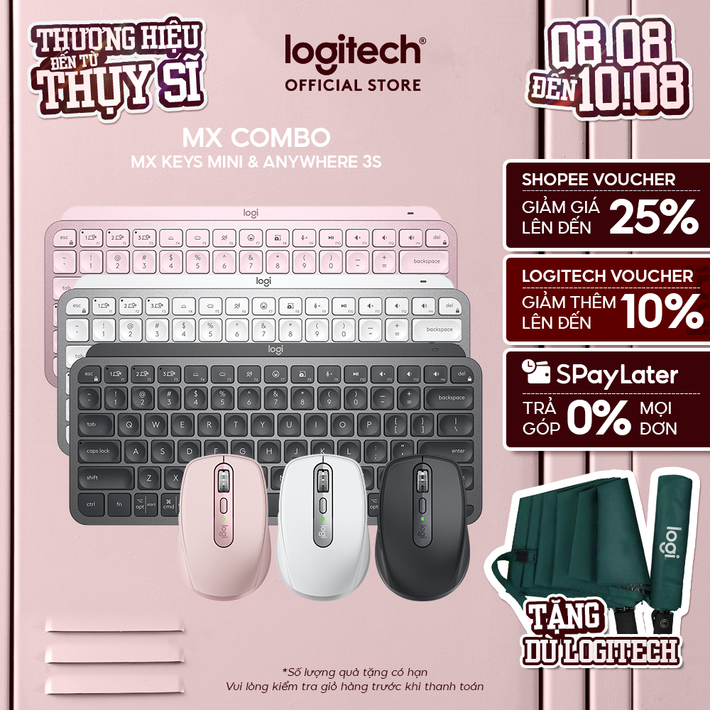 Combo Logitech MX Keys Mini và MX Anywhere 3S
