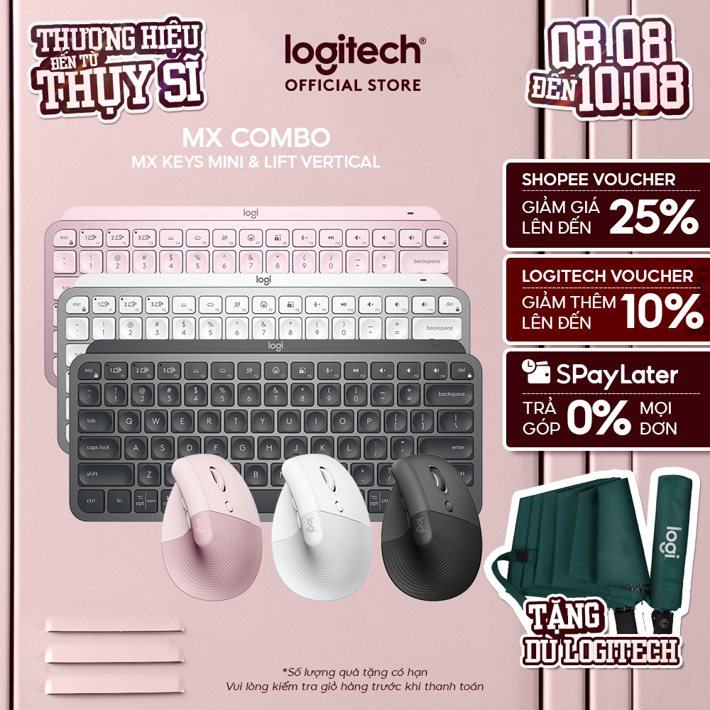 Combo Logitech MX Keys Mini và Lift Vertical