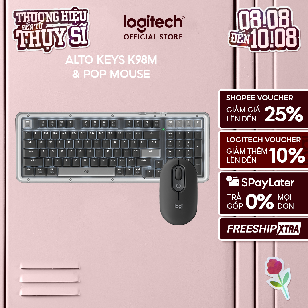 Combo bàn phím Logitech Alto Keys K98M và chuột POP Mouse