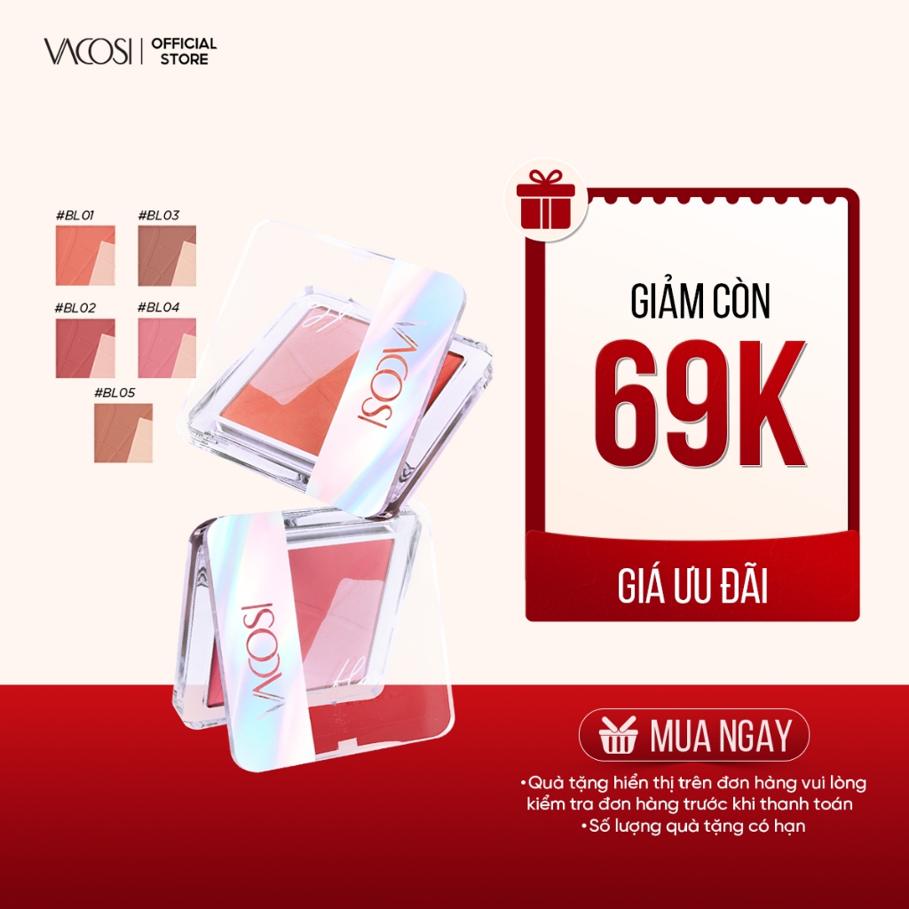 Phấn Má Hồng Và Bắt Sáng VACOSI FLASO BLUSH SET-VP12